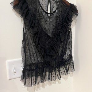 Forever 21 Women’s Black Lace Top